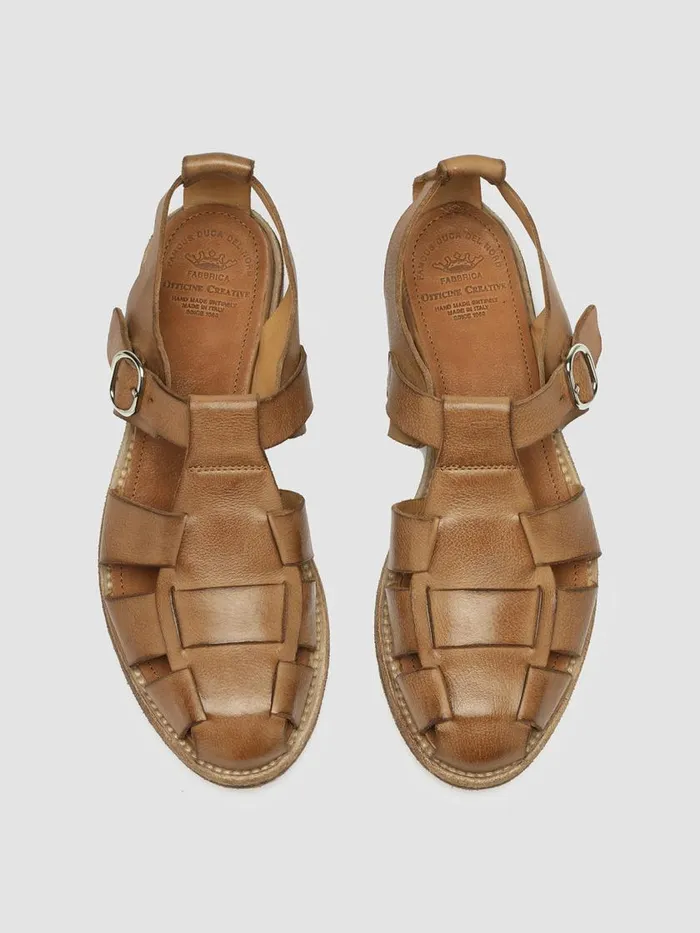 Officine Creative Sandals LEXIKON 536 Sughero Brown Leather Sandals 8211 Women Officine Creative Sandals LEXIKON 536 Sughero Brown Leather Sandals 8211 Women