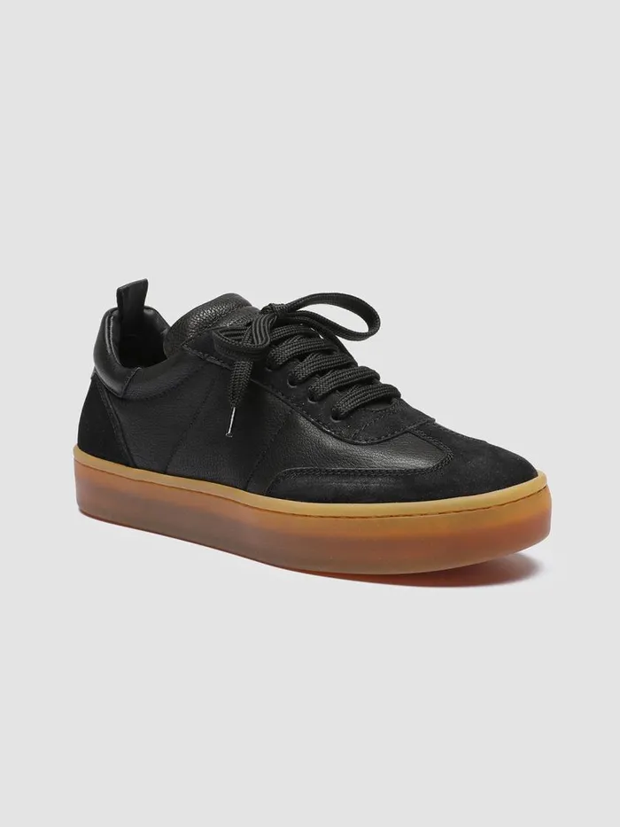 Officine Creative Sneakers KOMBINED 101 Dirty Black Black Leather Sneakers Latex Sole 8211 Women Officine Creative Sneakers KOMBINED 101 Dirty Black Black Leather Sneakers Latex Sole 8211 Women