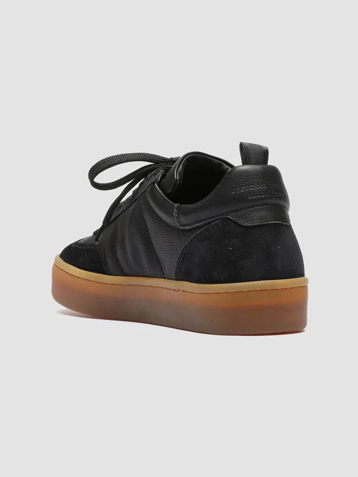 Officine Creative Sneakers KOMBINED 101 Dirty Black Black Leather Sneakers Latex Sole 8211 Women Officine Creative Sneakers KOMBINED 101 Dirty Black Black Leather Sneakers Latex Sole 8211 Women