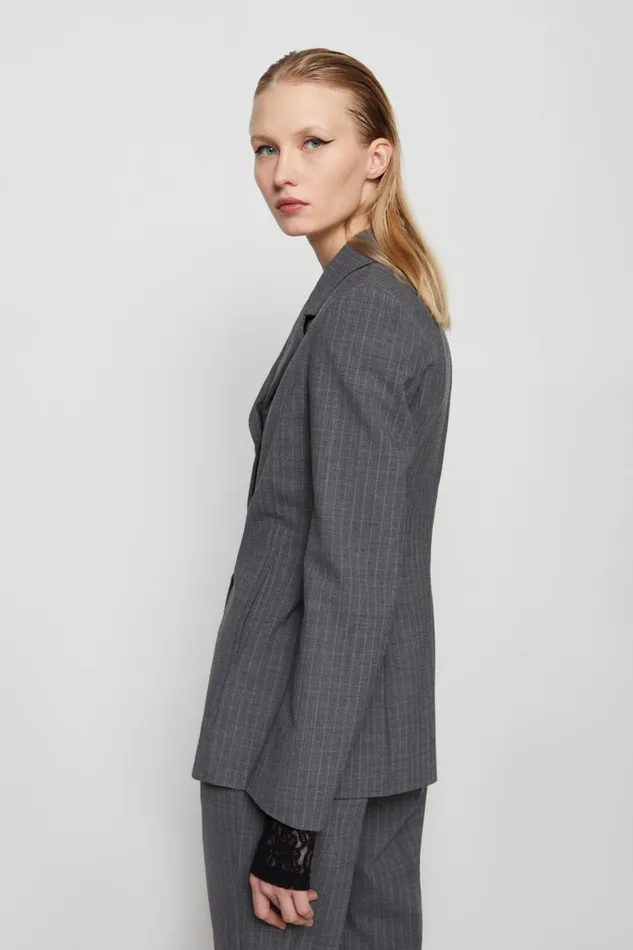 Ottod039Ame Pinstripe Jacket Women Blazers and Jackets