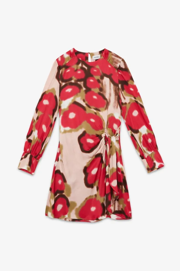 Ottod039Ame Printed Viscose Dress With Pleats Women Dresses