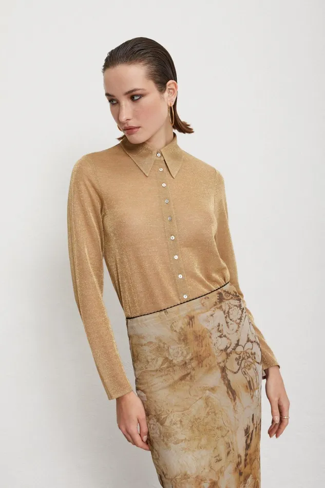 Ottod039Ame Shirt With Lurex Women Shirts and Blouses