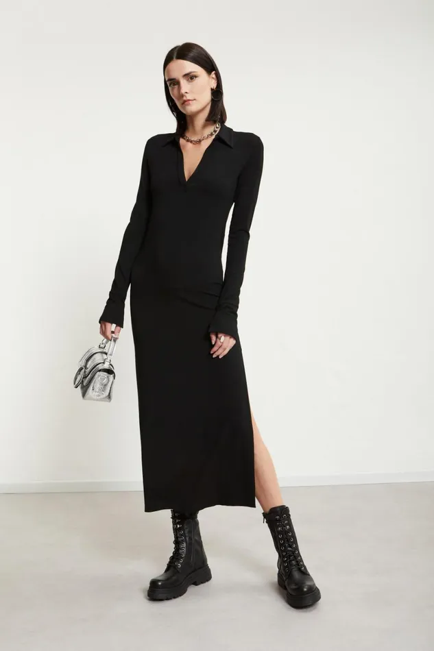 Ottod039Ame Viscose Long Dress With Slits Women Dresses