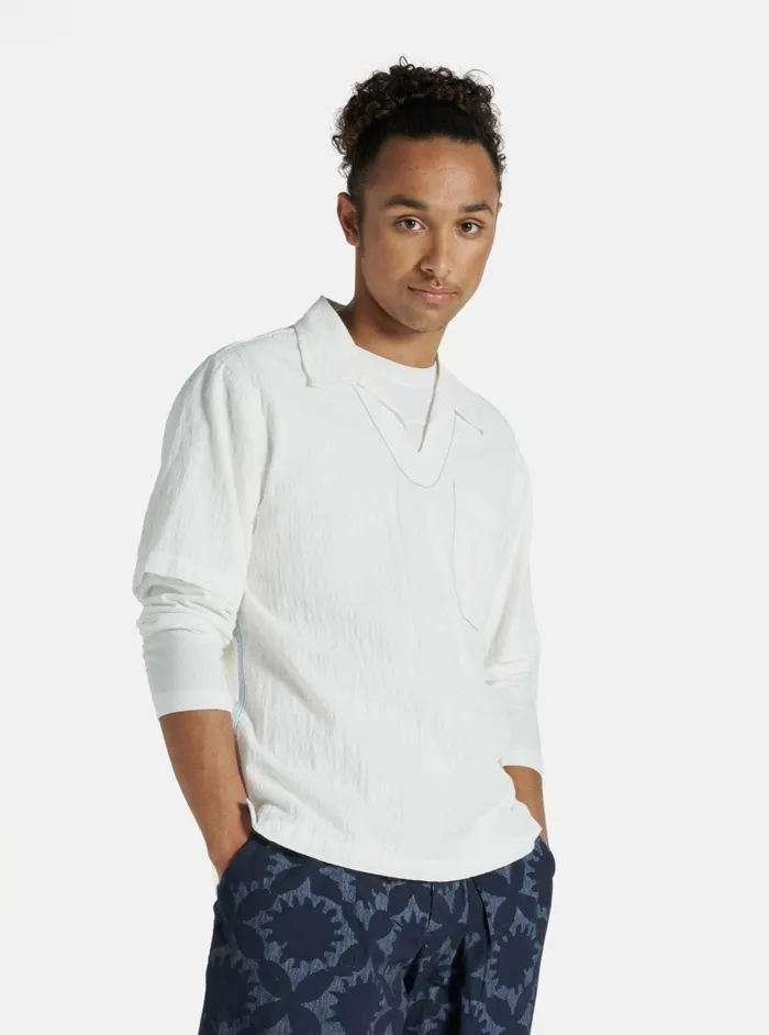 Overhead Shirt In Ecru Dolly Stripe Men Universal Works Shirts