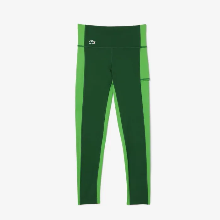 Pants and Leggings Women Lacoste Women039s Colorblock UltraDry Leggings Green Iv6