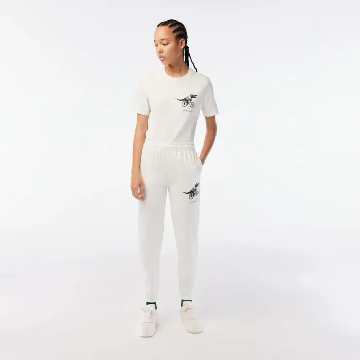 Pants and Leggings Women Lacoste Womens Lacoste X Netflix Super Soft Sweatpants White 70v Pants and Leggings Women Lacoste Womens Lacoste X Netflix Super Soft Sweatpants White 70v