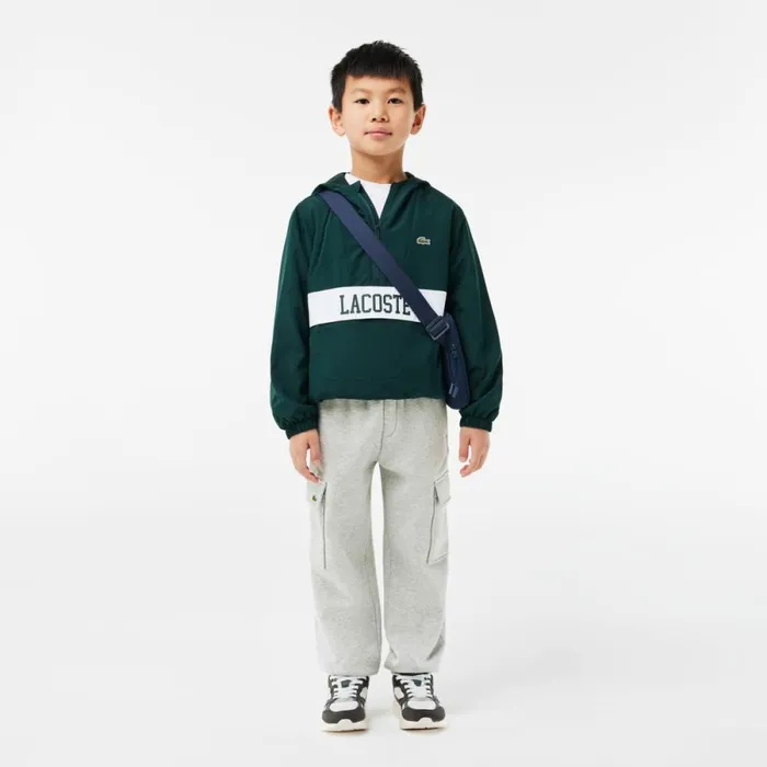 Pants and Shorts Kids Lacoste Kids039 Fleece Cargo Sweatpants Grey Chine Cca