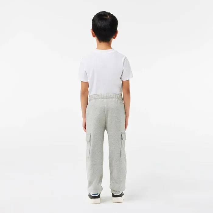 Pants and Shorts Kids Lacoste Kids039 Fleece Cargo Sweatpants Grey Chine Cca