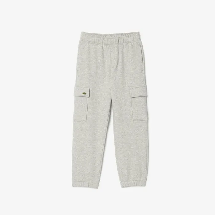 Pants and Shorts Kids Lacoste Kids039 Fleece Cargo Sweatpants Grey Chine Cca