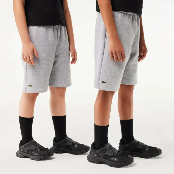 Pants and Shorts Kids Lacoste Kids039 Organic Brushed Cotton Fleece Shorts Grey Chine Cca