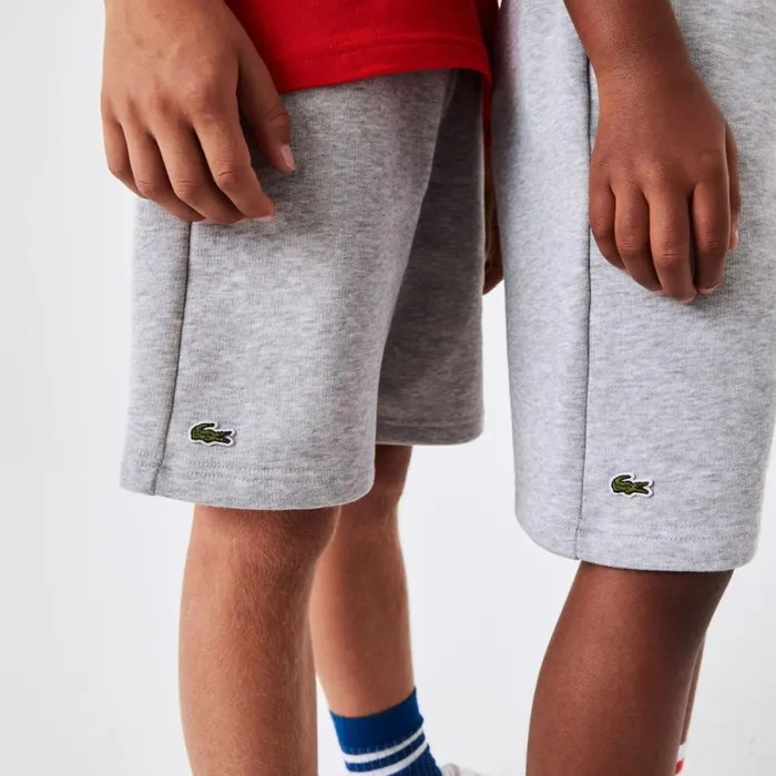 Pants and Shorts Kids Lacoste Kids039 Organic Brushed Cotton Fleece Shorts Grey Chine Cca