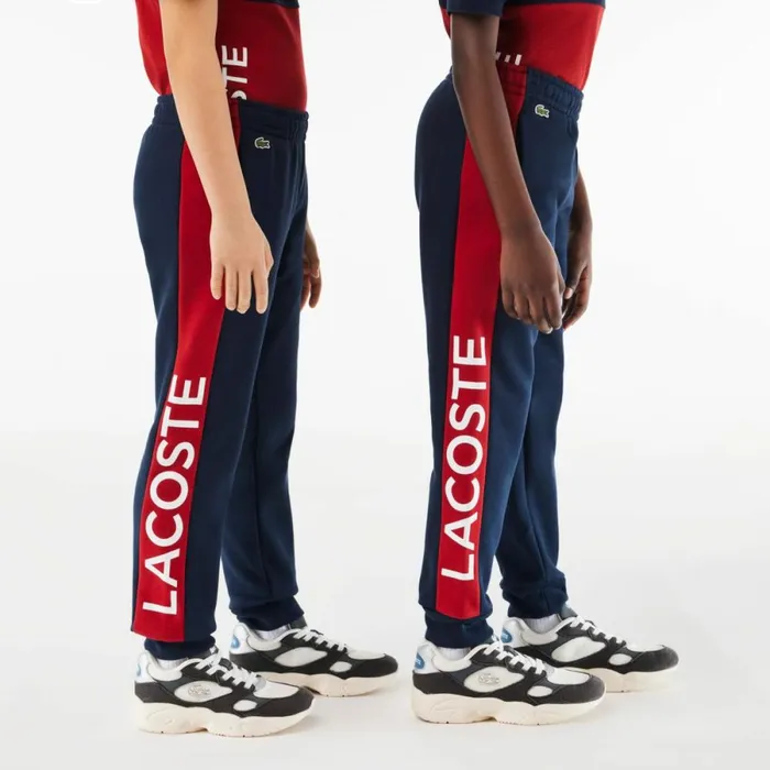 Pants and Shorts Kids Lacoste Kids Organic Cotton Blend Sweatpants Navy Blue Bordeaux Isv