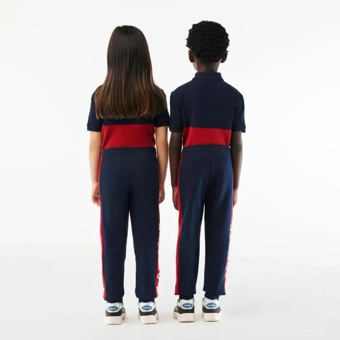 Pants and Shorts Kids Lacoste Kids Organic Cotton Blend Sweatpants Navy Blue Bordeaux Isv