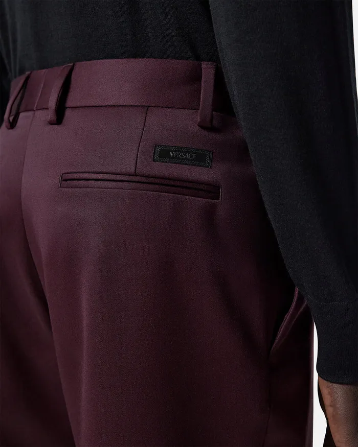 Pants and Shorts Men Versace Formal Wool Pants Brown