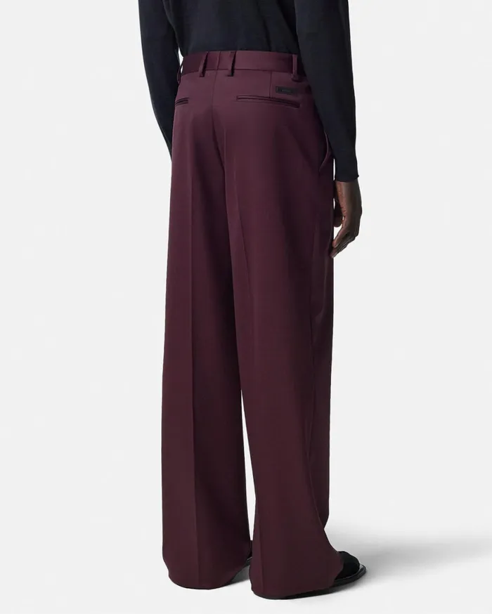 Pants and Shorts Men Versace Formal Wool Pants Brown
