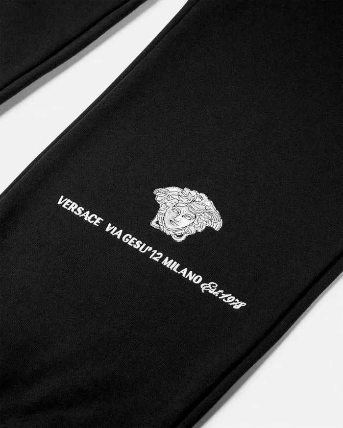 Pants and Shorts Men Versace Medusa Milano Sweatpants Black