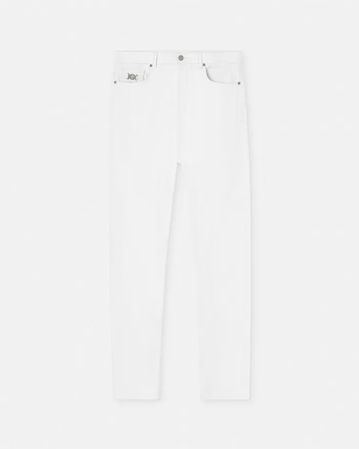 Pants and Shorts Men Versace RegularFit Jeans White