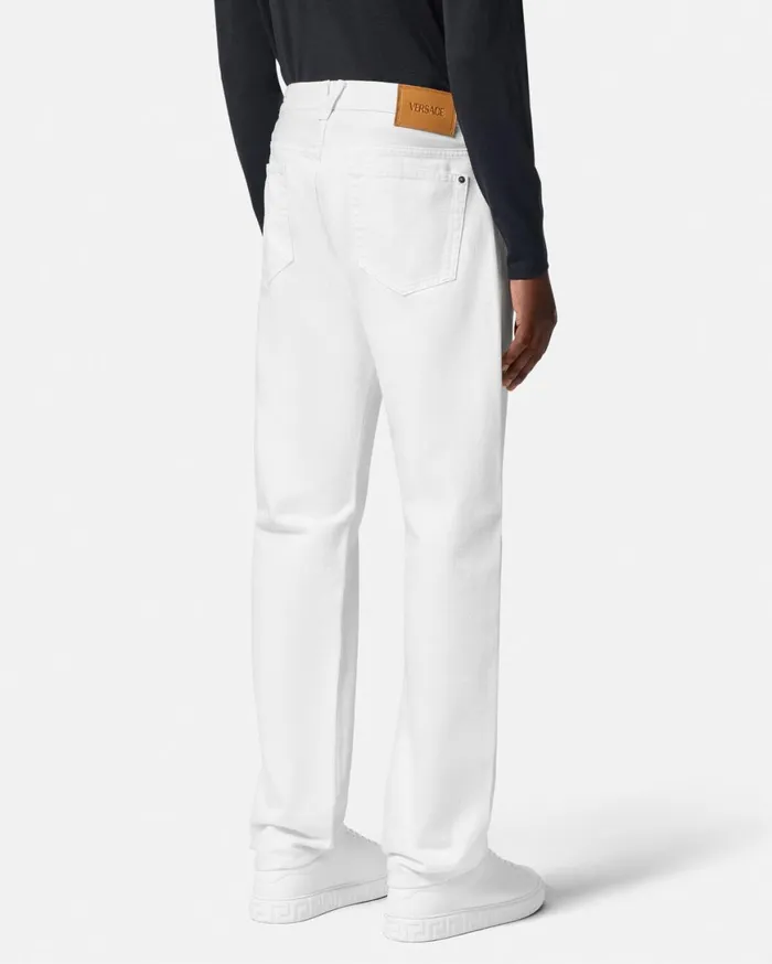 Pants and Shorts Men Versace RegularFit Jeans White