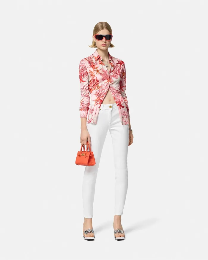 Pants and Shorts Women Versace Skinny Jeans White