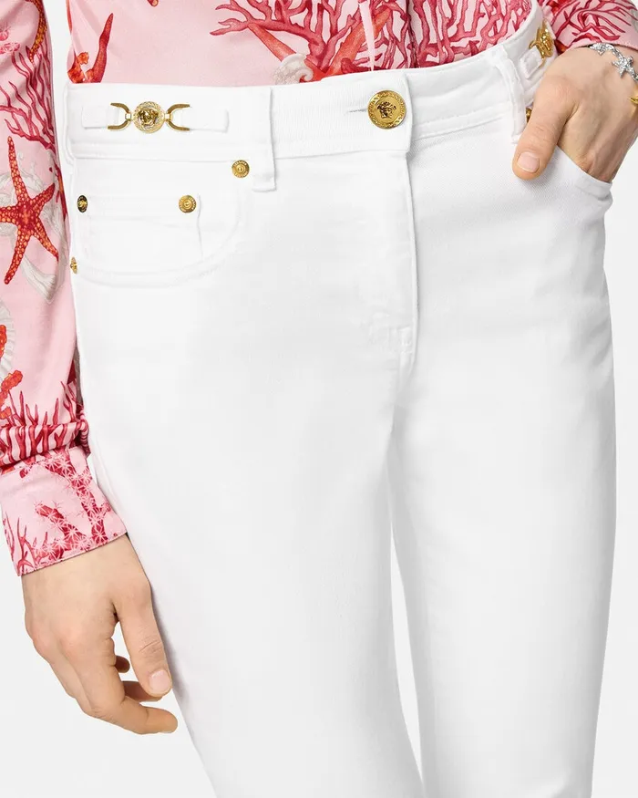 Pants and Shorts Women Versace Skinny Jeans White