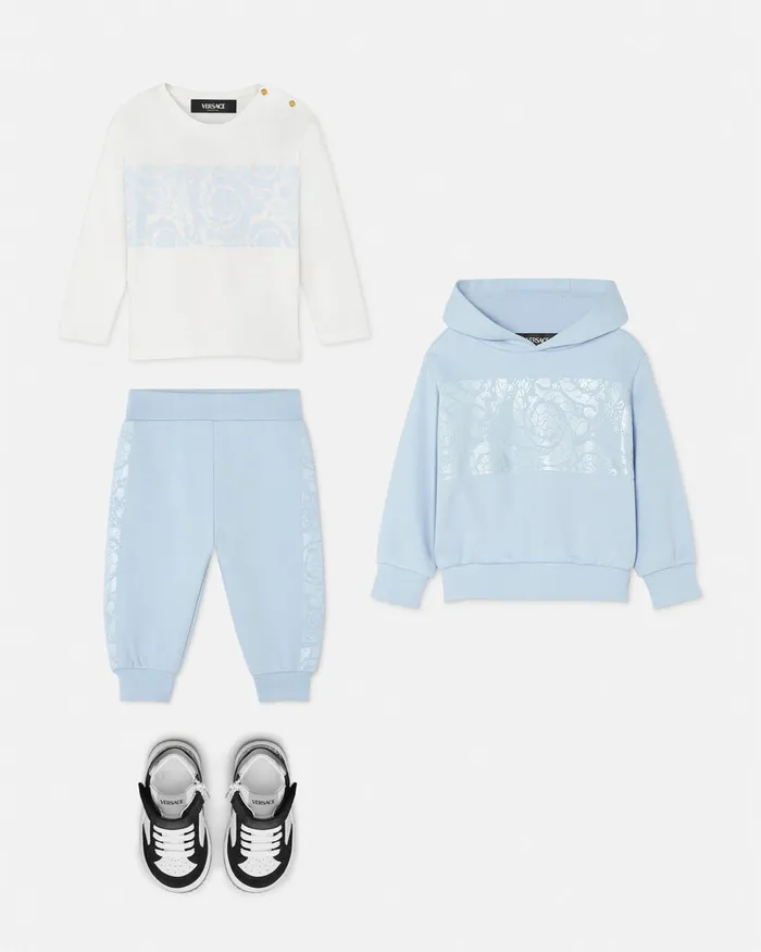 Pants and Skirts Kids Versace Barocco Baby Sweatpants Light Bluewhite