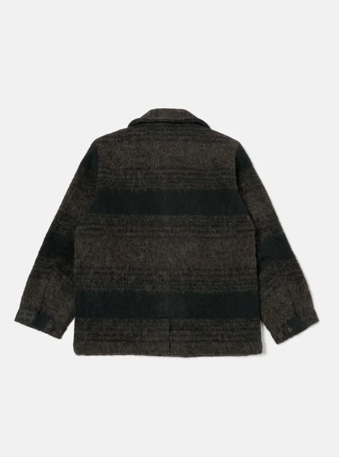 Peacoat In BrownBlack Alpaca Recycled Mix Men Universal Works Coats and Outerwear