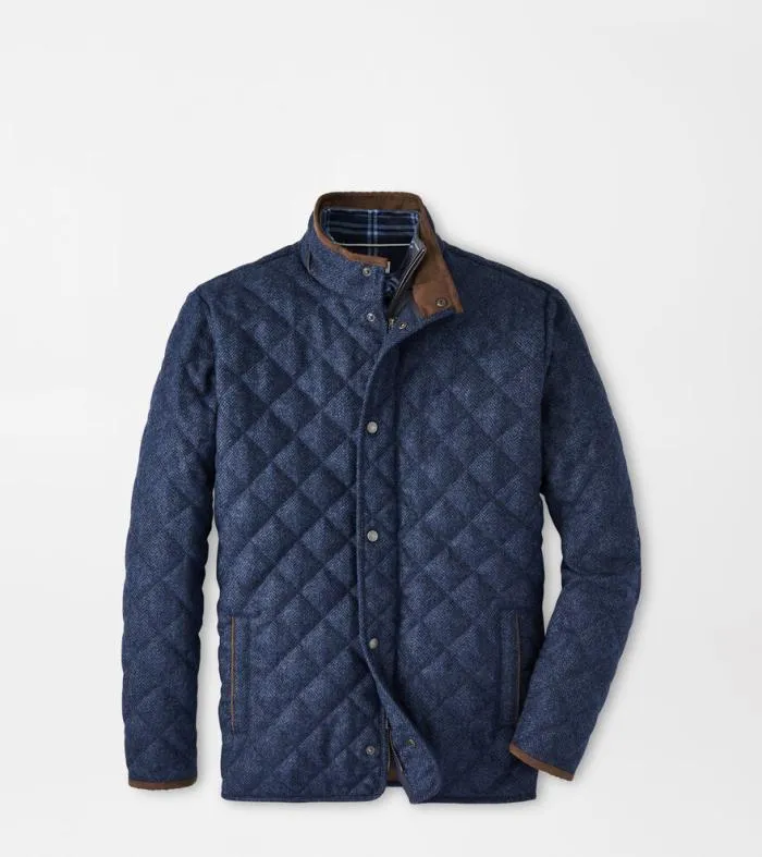 Peter Millar Jackets 038 Coats Men Suffolk Quilted Wool Travel Coat