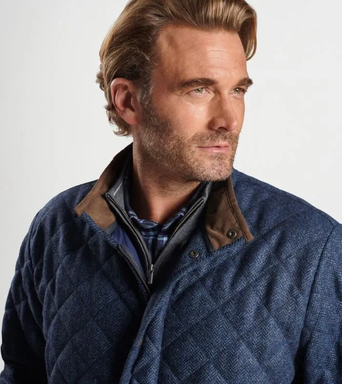 Peter Millar Jackets 038 Coats Men Suffolk Quilted Wool Travel Coat