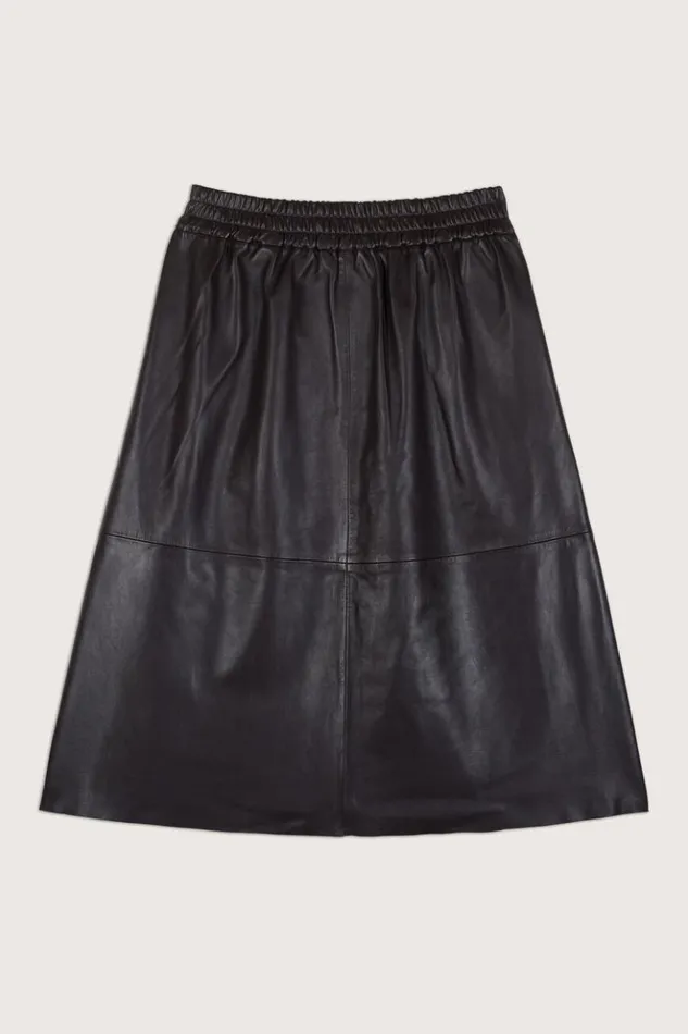 PheebeLeather Midi Skirt Clothing Baandsh Skirts and Shorts