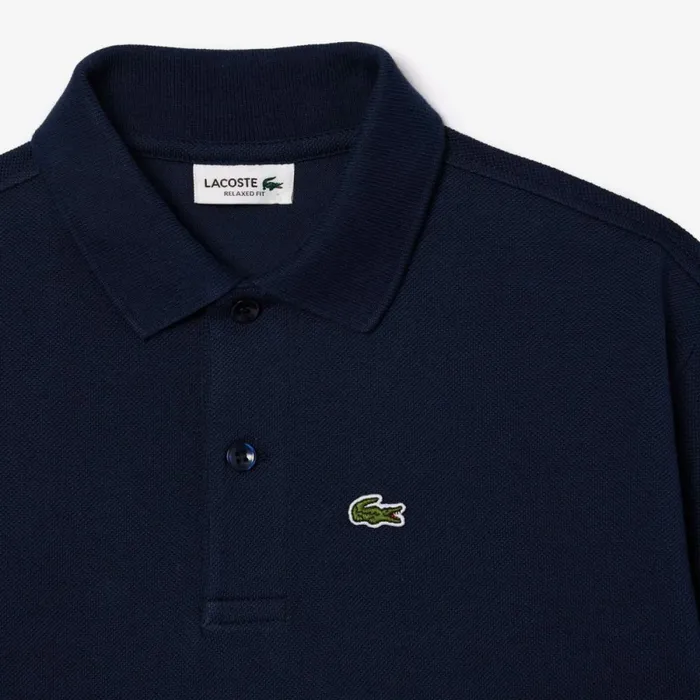 Polos Kids Lacoste Kids039 Contrast Stripe Piqu Polo Navy Blue White Qrn
