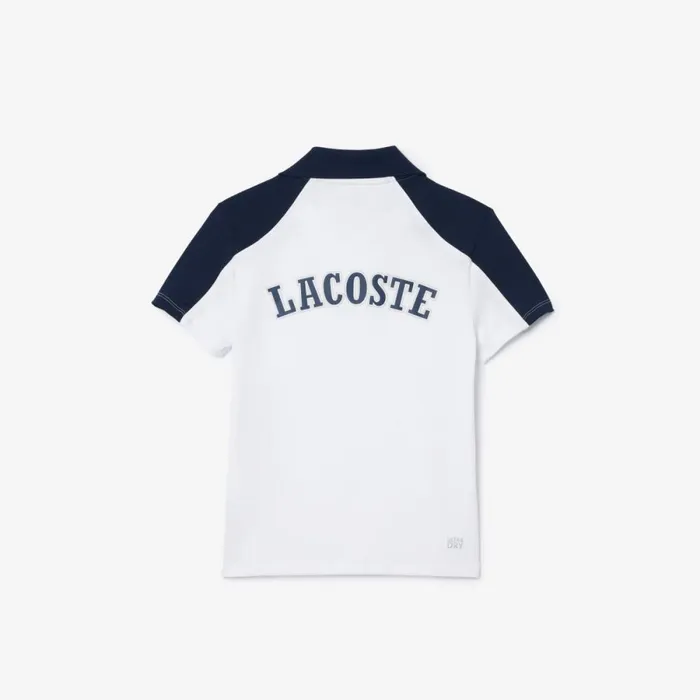 Polos Kids Lacoste Kids039 Miami Open Edition Tennis Polo White Navy Blue 522