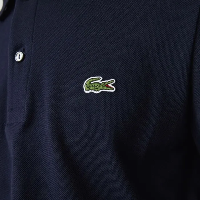 Polos Men Lacoste Men039s Slim Fit Long Sleeve Polo Navy Blue 166