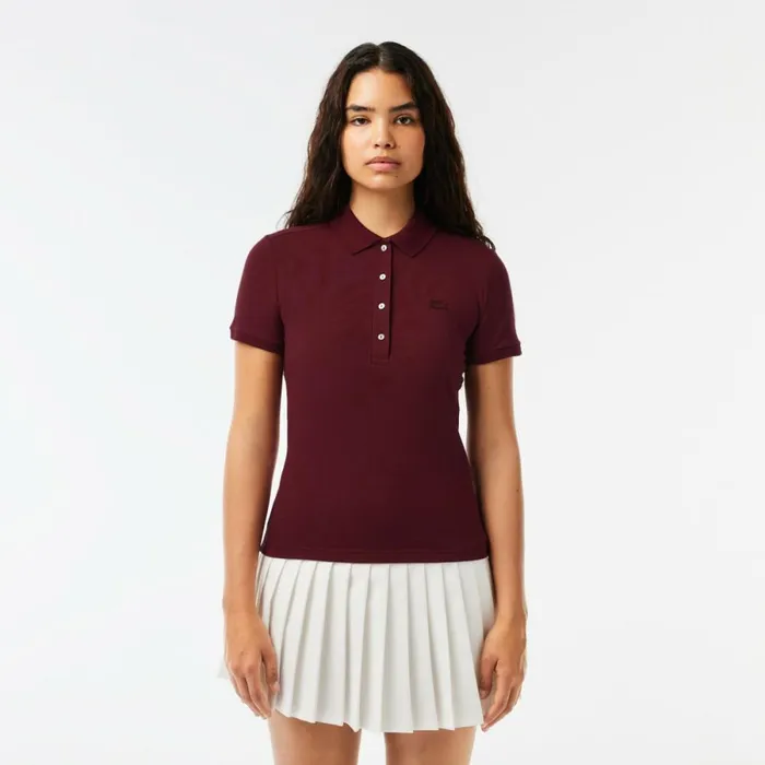 Polos Women Lacoste Women039s L12D Slim Fit Stretch Mini Piqu Polo Bordeaux Yup Polos Women Lacoste Women039s L12D Slim Fit Stretch Mini Piqu Polo Bordeaux Yup