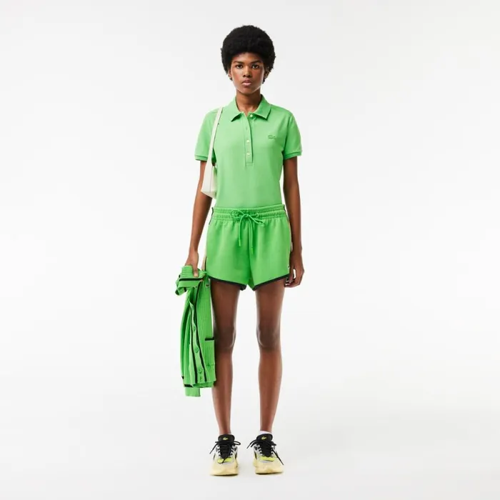Polos Women Lacoste Women039s L12D Slim Fit Stretch Mini Piqu Polo Sorrel Green Ixu