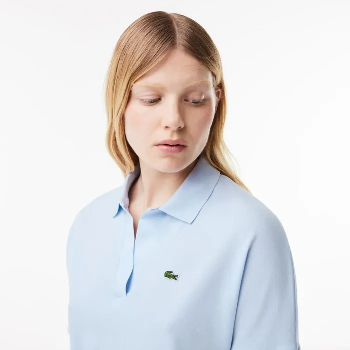 Polos Women Lacoste Women039s Loose Fit Flowy Piqu Polo Phoenix Blue J2g