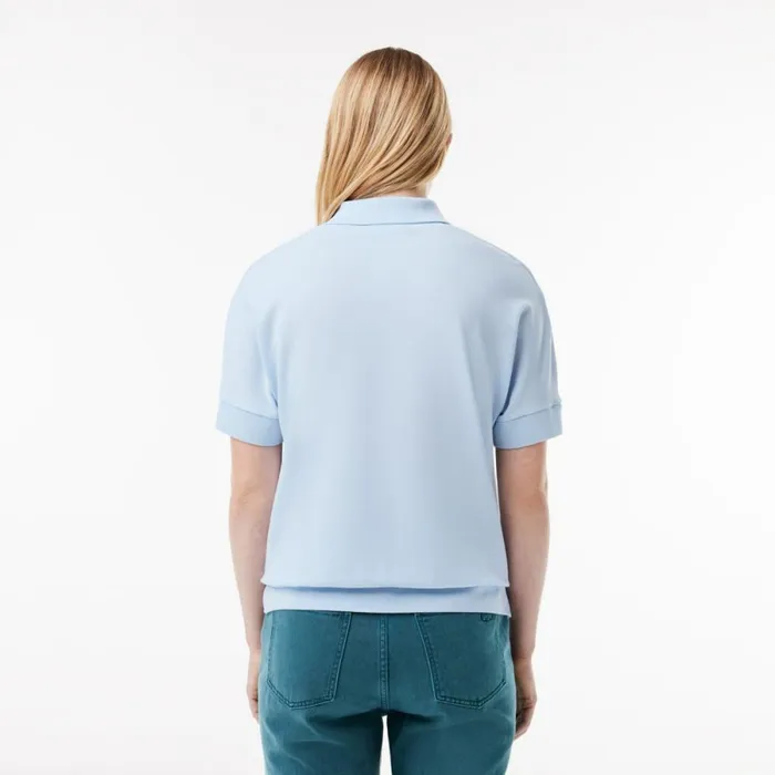 Polos Women Lacoste Women039s Loose Fit Flowy Piqu Polo Phoenix Blue J2g