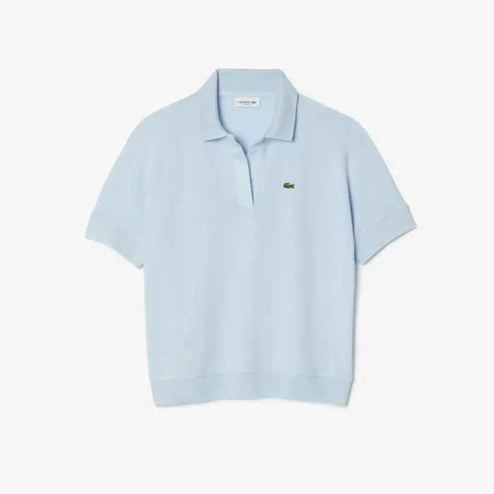 Polos Women Lacoste Women039s Loose Fit Flowy Piqu Polo Phoenix Blue J2g