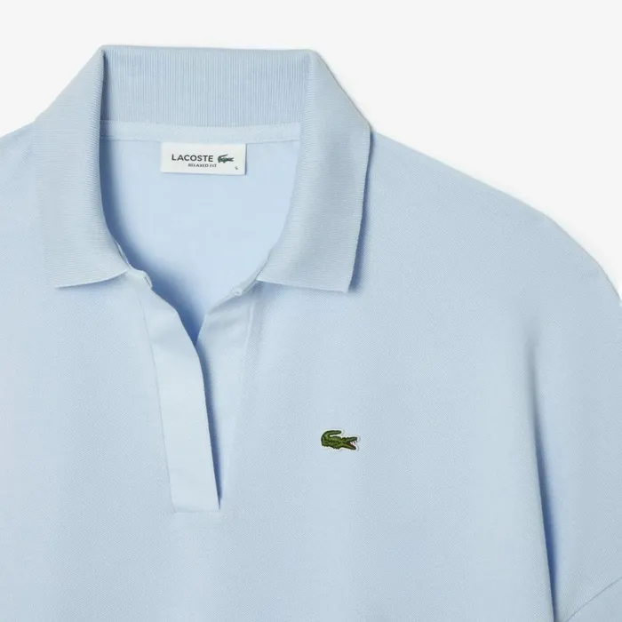 Polos Women Lacoste Women039s Loose Fit Flowy Piqu Polo Phoenix Blue J2g