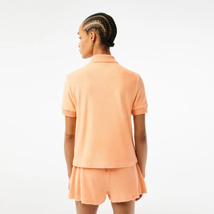 Polos Women Lacoste Womens Organic Cotton Terry Polo Light Orange Heb