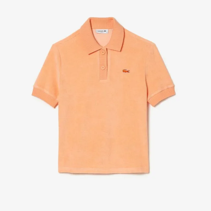 Polos Women Lacoste Womens Organic Cotton Terry Polo Light Orange Heb