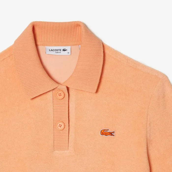 Polos Women Lacoste Womens Organic Cotton Terry Polo Light Orange Heb
