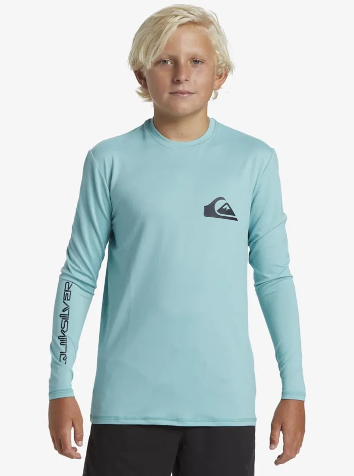 Quiksilver 816 Everyday Long Sleeve Surf Tee Marine Blue Boys Rashguards Quiksilver 816 Everyday Long Sleeve Surf Tee Marine Blue Boys Rashguards