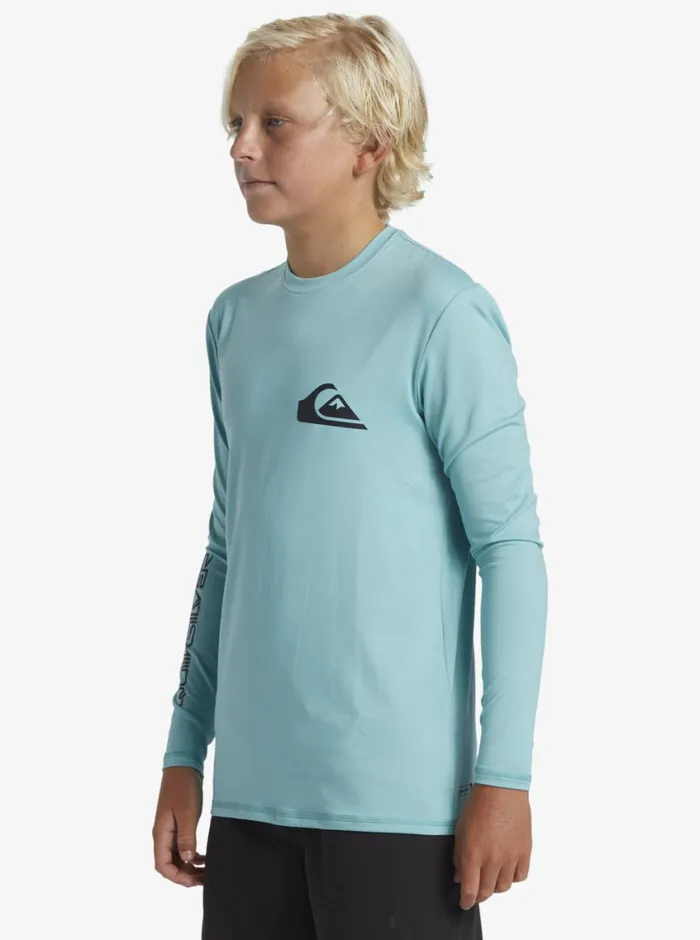 Quiksilver 816 Everyday Long Sleeve Surf Tee Marine Blue Boys Rashguards Quiksilver 816 Everyday Long Sleeve Surf Tee Marine Blue Boys Rashguards