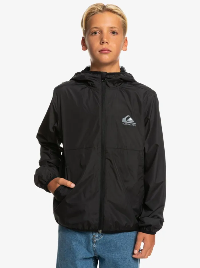 Quiksilver 816 Everyday Water Repellent Windbreaker Black Boys Jackets