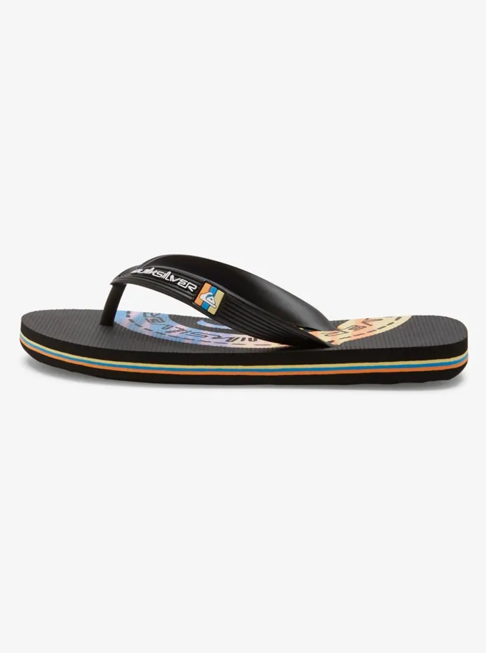 Quiksilver 816 Molokai Art II Sandals Blackwhiteblack Boys Sandals Quiksilver 816 Molokai Art II Sandals Blackwhiteblack Boys Sandals