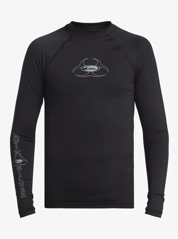 Quiksilver 816 Saturn UPF50 Long Sleeve Surf Tee Black Boys Rashguards