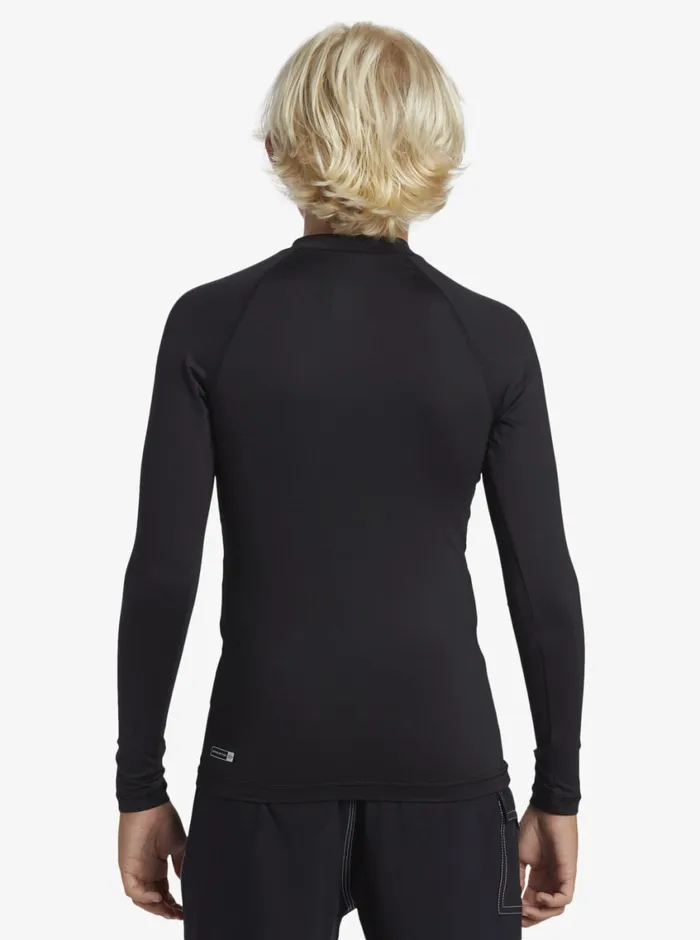 Quiksilver 816 Saturn UPF50 Long Sleeve Surf Tee Black Boys Rashguards Quiksilver 816 Saturn UPF50 Long Sleeve Surf Tee Black Boys Rashguards
