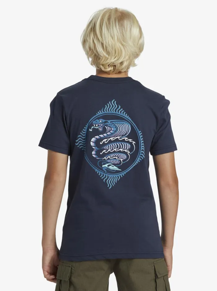 Quiksilver 816 Snake Charmer TShirt Dark Navy Boys Tees Quiksilver 816 Snake Charmer TShirt Dark Navy Boys Tees