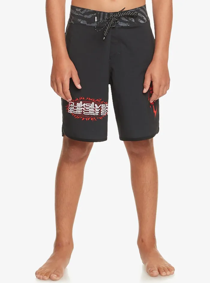 Quiksilver 816 Surfsilk Radical Scallop 16034 Boardshorts Black Boys Boardshorts Quiksilver 816 Surfsilk Radical Scallop 16034 Boardshorts Black Boys Boardshorts