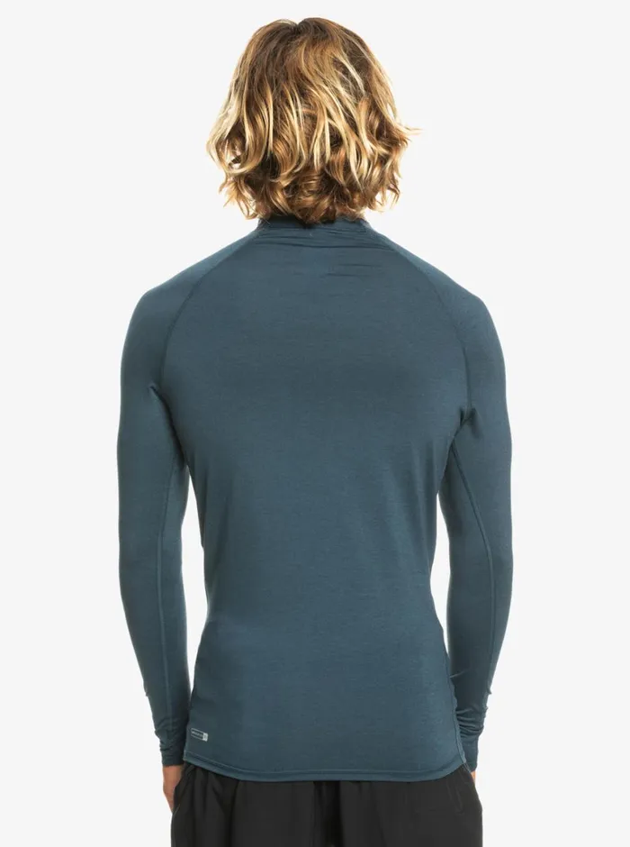 Quiksilver All Time Long Sleeve UPF 50 Rashguard Navy Blazer Heather Mens Rashguards Quiksilver All Time Long Sleeve UPF 50 Rashguard Navy Blazer Heather Mens Rashguards